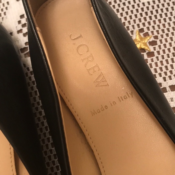 J. CREW Black And Silver Leather Flats Sz 6 - Picture 4 of 7